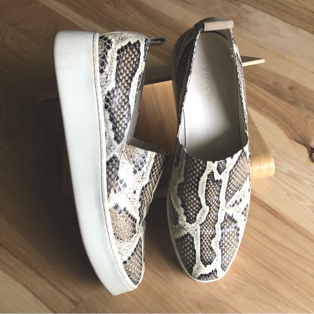 Vince. Snake Print Slip On Sneaker